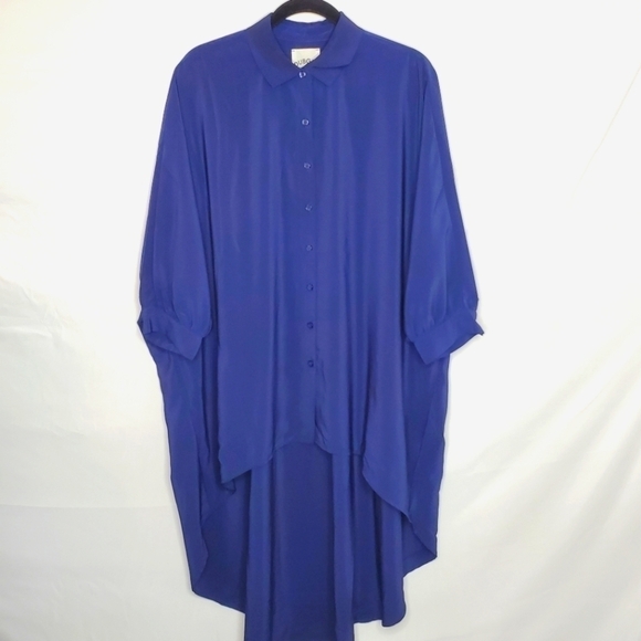 DUBGEE by Whoopi Oversized Tunic Size Med Relaxed Lagenlook Hi-low Dress - Picture 1 of 12